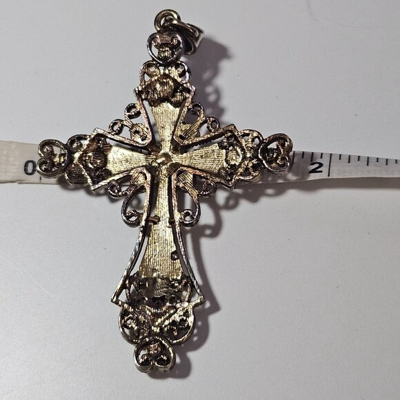 **Sale** Gold tone inspirational cross pendant - Picture 4 of 9